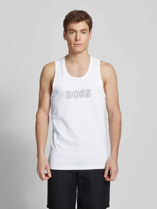 Zdjęcie produktu Top z nadrukiem z logo model ‘Beach’ Boss Biały
