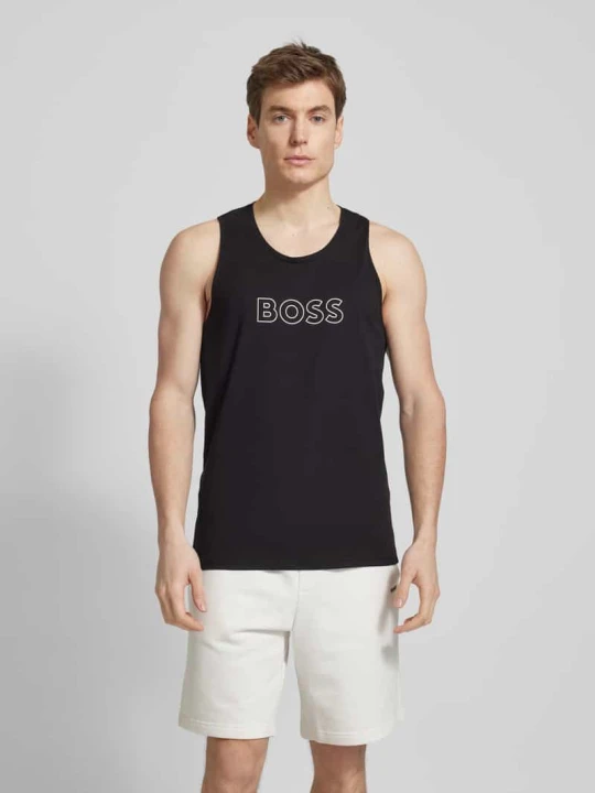 Zdjęcie produktu Top z nadrukiem z logo model ‘Beach’ Boss Czarny