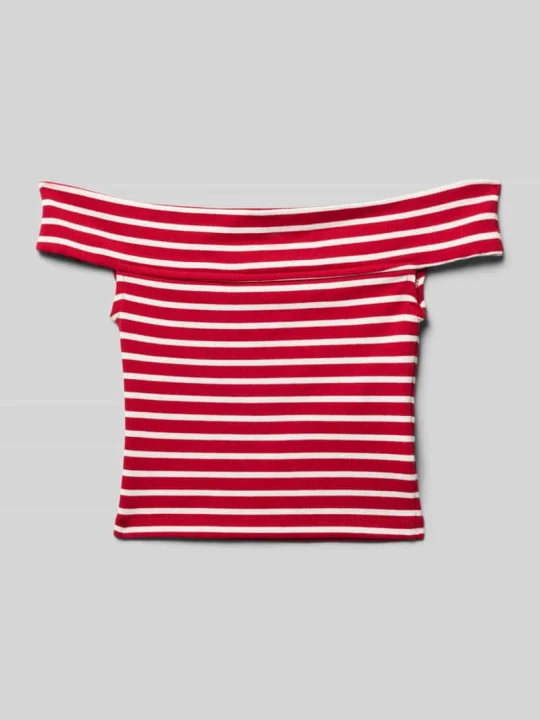 Zdjęcie produktu Krótki top w stylu off-shoulder Blue Effect Wiśniowy