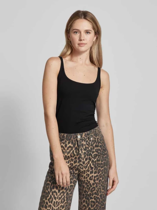 Zdjęcie produktu Top typu tank o kroju slim fit z mieszanki bawełny model 'Ina / Dailies' Opus Czarny