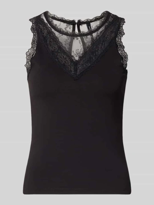 Zdjęcie produktu Top z wstawką z koronki Vero Moda Czarny