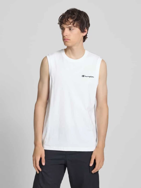 Zdjęcie produktu Top z wyhaftowanym logo i okrągłym dekoltem Champion Biały