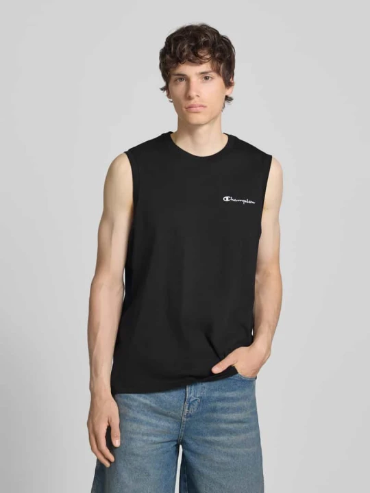 Zdjęcie produktu Top z wyhaftowanym logo i okrągłym dekoltem Champion Czarny