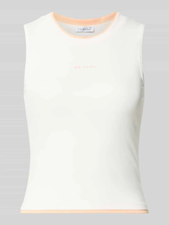 Zdjęcie produktu Top z wyhaftowanym logo model 'Amea' Oh April Biały
