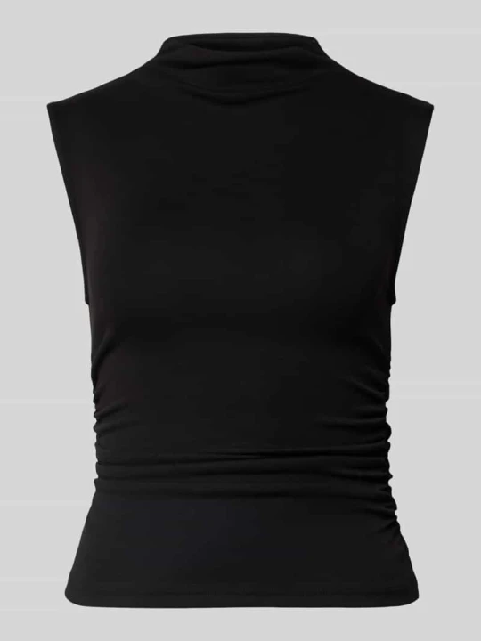 Zdjęcie produktu Top ze stójką i marszczeniami Gina Tricot Czarny