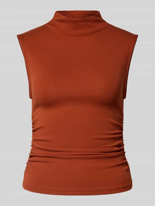 Zdjęcie produktu Top ze stójką i marszczeniami Gina Tricot Orzechowy