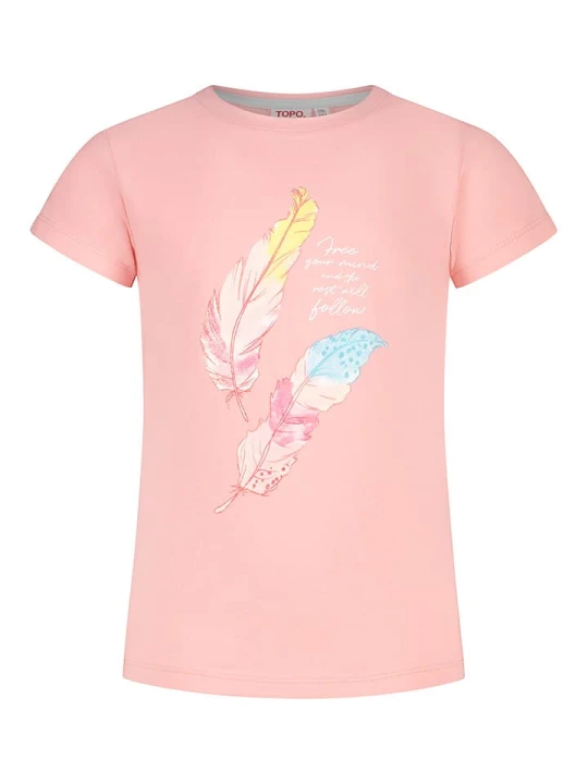 Zdjęcie produktu Topo Koszulka "Feather" w kolorze jasnoróżowym rozmiar: 116