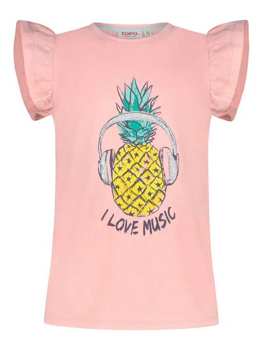 Zdjęcie produktu Topo Koszulka "Pineapple in lavender" w kolorze jasnoróżowym rozmiar: 128