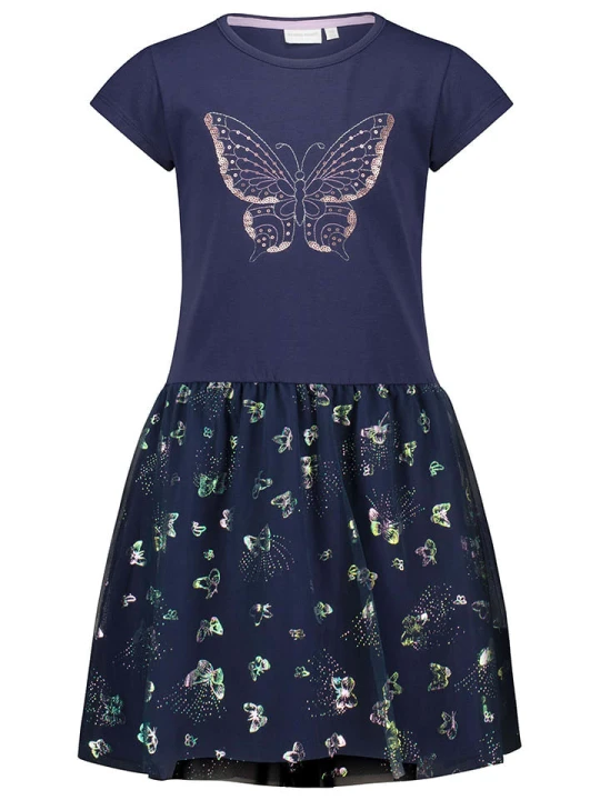 Zdjęcie produktu Topo Sukienka "Butterfly" w kolorze granatowym rozmiar: 128