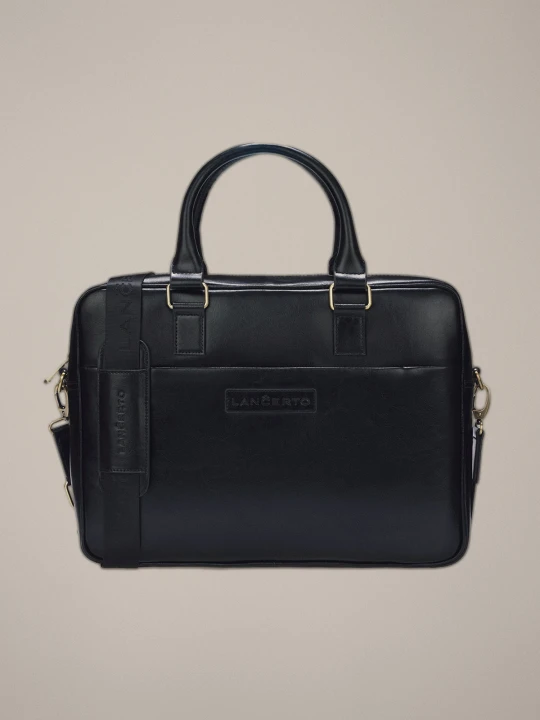 Zdjęcie produktu Torba Czarna Skórzana na Laptopa Fraser Lancerto