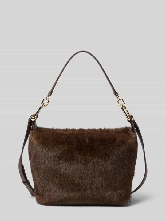 Zdjęcie produktu Torba hobo ze sztucznego futra Furla Ciemnobrązowy