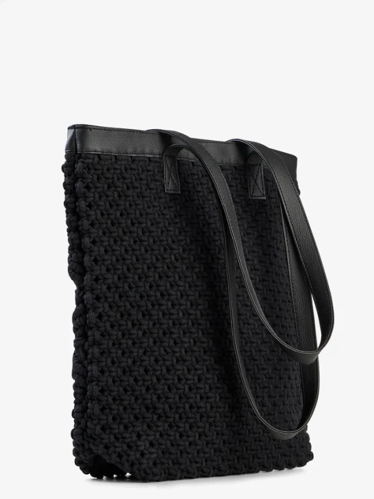 Zdjęcie produktu Torba makramowa typu shopper BonPrix czarny