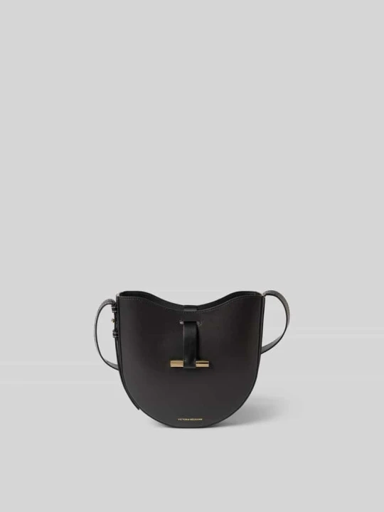 Zdjęcie produktu Torba na długim pasku z nadrukiem z logo Victoria Beckham Czarny