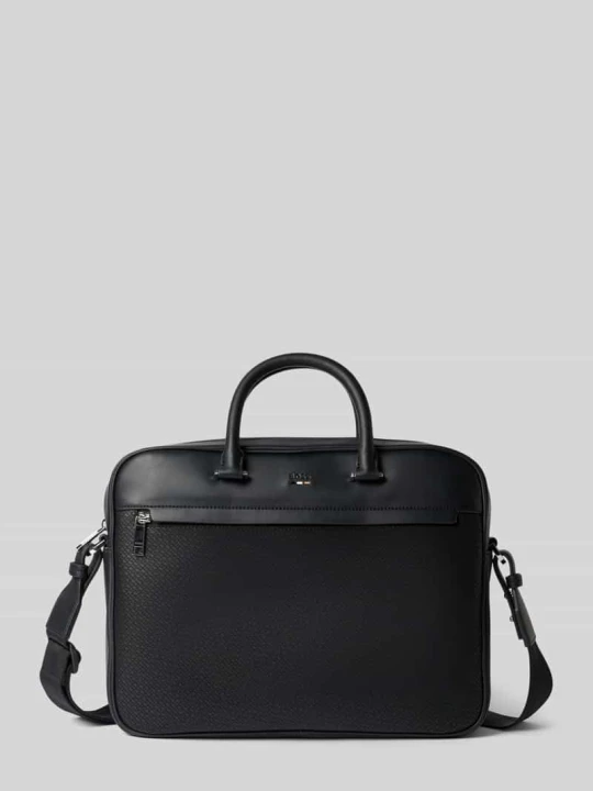 Zdjęcie produktu torba na laptop w imitacji skóry model 'RAY_MP_S DOC CASE' Boss Czarny