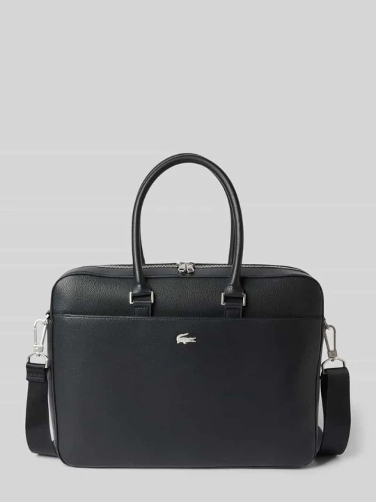 Zdjęcie produktu Torba na laptop z detal z logo Lacoste Czarny