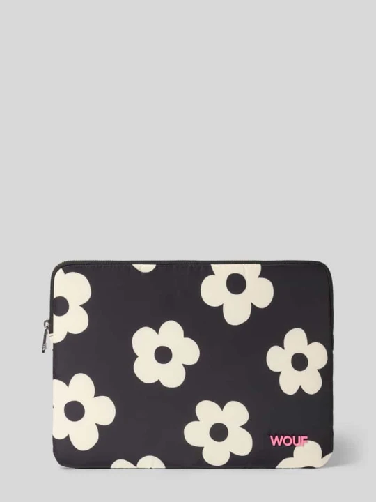 Zdjęcie produktu Torba na laptop z kwiatowym nadrukiem na całej powierzchni model 'Daisy' WOUF Czarny