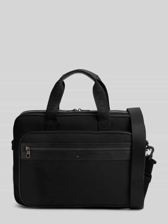Zdjęcie produktu torba na laptop z odpinanym paskiem na ramię Tommy Hilfiger czarny