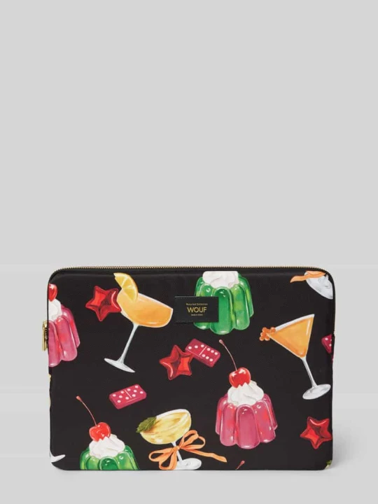 Zdjęcie produktu Torba na laptop ze wzorem na całej powierzchni model ‘Cheers’ WOUF Czarny