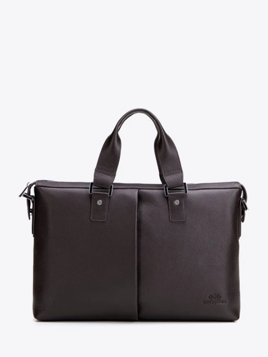 Zdjęcie produktu Torba na laptopa 15, 6” ze skóry naturalnej groszkowej brązowa Wittchen