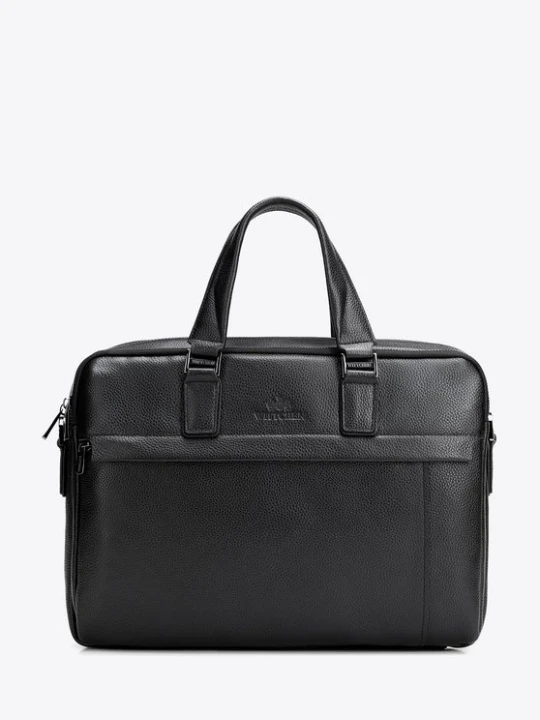 Zdjęcie produktu Torba na laptopa 15, 6” ze skóry naturalnej o fakturze groszkowej czarna Wittchen