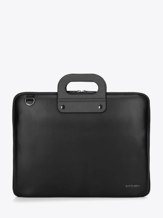 Zdjęcie produktu Torba na laptopa 15” z imitacji skóry czarna Wittchen