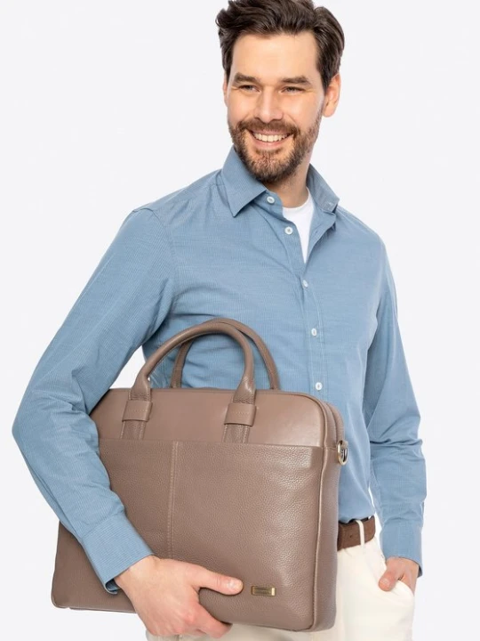 Zdjęcie produktu Torba na laptopa 16" ze skóry taupe Wittchen