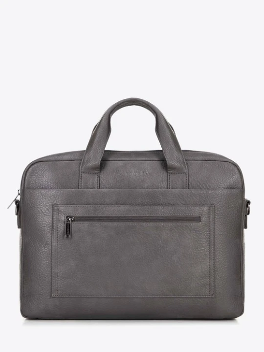 Zdjęcie produktu Torba na laptopa 17" z imitacji skóry szara Wittchen