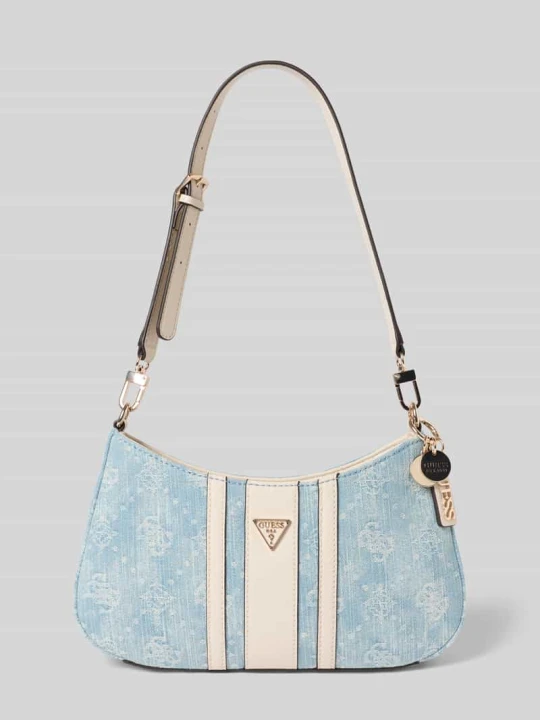 Zdjęcie produktu Torba na ramię z czystej bawełny model 'Noelle' Guess Jeansowy niebieski