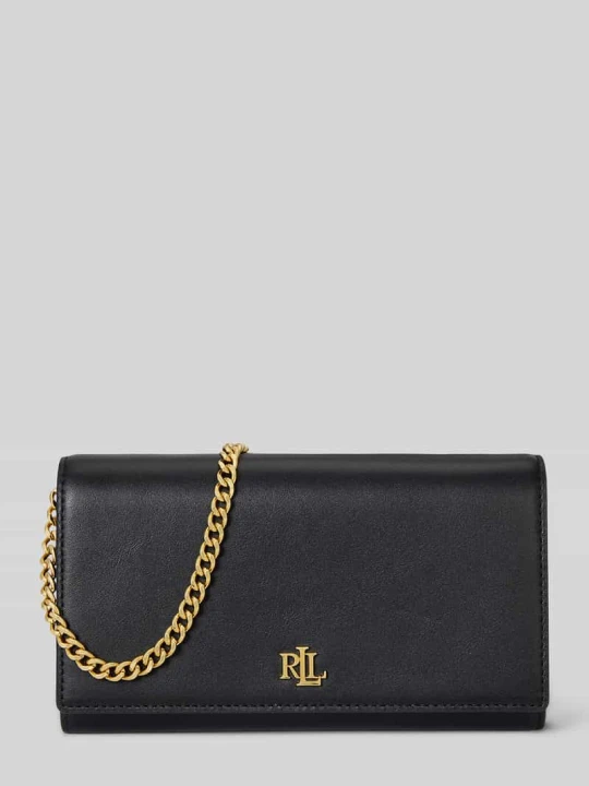 Zdjęcie produktu Torba na ramię z czystej skóry z detalem z logo Lauren Ralph Lauren Czarny