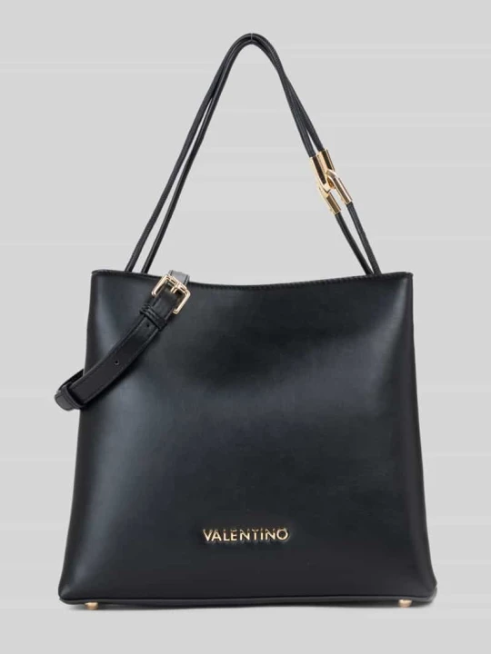 Zdjęcie produktu Torba na ramię z detal z logo i odpinanym paskiem na ramię VALENTINO BAGS Czarny