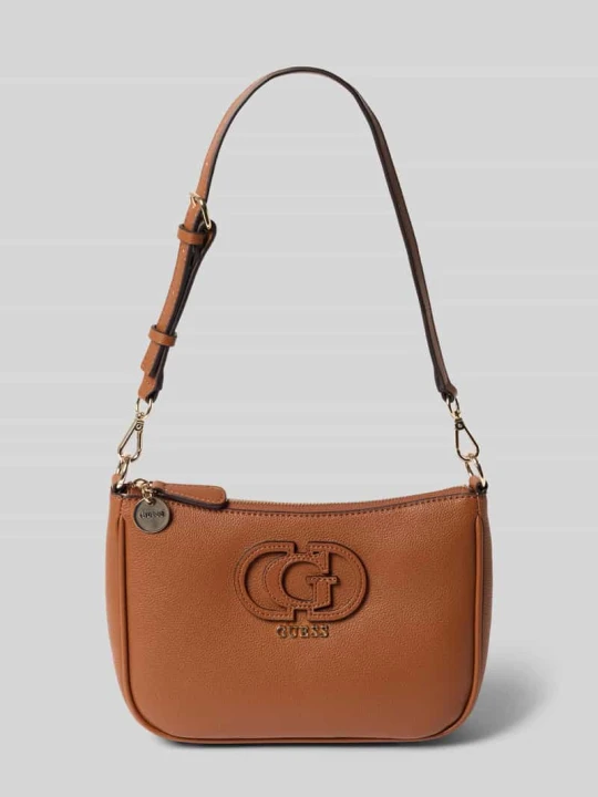 Zdjęcie produktu Torba na ramię z materiał skóropodobny model 'ISOLA' Guess Koniakowy