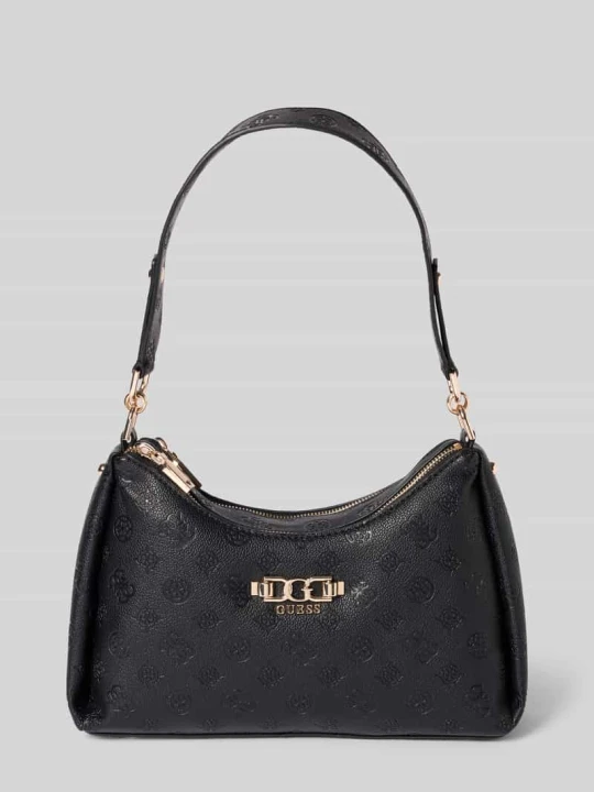 Zdjęcie produktu Torba na ramię z materiału skóropodobnego z detalem z logo model 'Anise' Guess Czarny