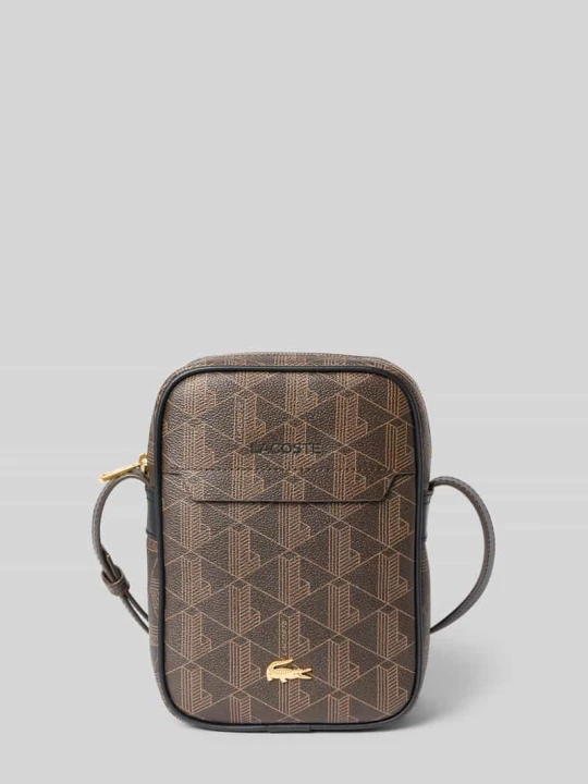 Zdjęcie produktu Torba na ramię z nadruk z logo model 'Blend Vertical Camera Bag' Lacoste Średniobrązowy