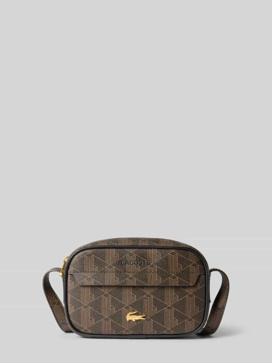 Zdjęcie produktu Torba na ramię z nadrukiem z logo Lacoste Średniobrązowy