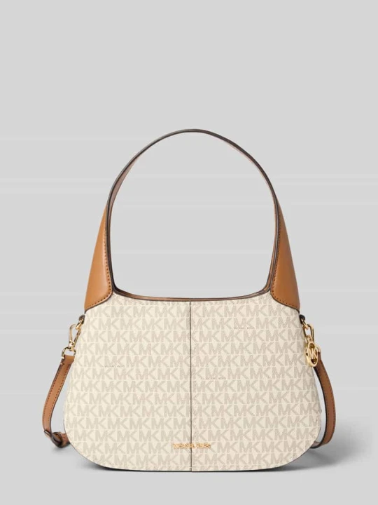 Zdjęcie produktu Torebka na ramię z nadrukiem logo na całej powierzchni model 'Alice' Michael Kors Écru