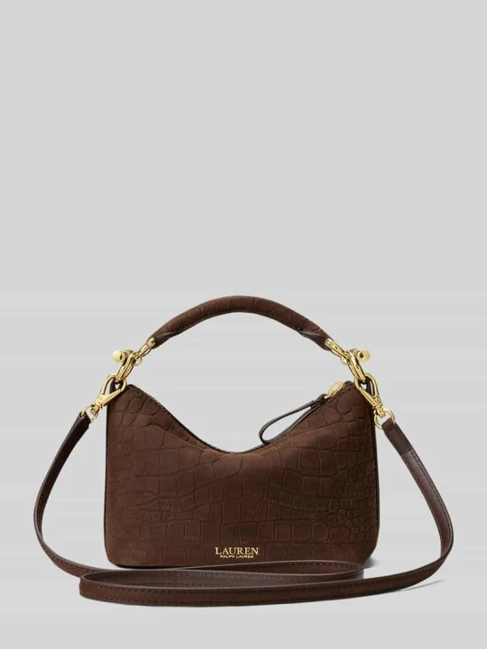 Zdjęcie produktu Torba na ramię z naturalnej skóry bydlęcej model 'BLKE MINI' Lauren Ralph Lauren Ciemnobrązowy