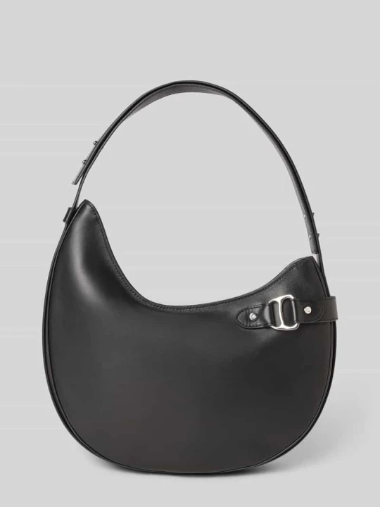 Zdjęcie produktu Torba na ramię z prawdziwej skóry bydlęcej model „Tasha” Lauren Ralph Lauren Czarny