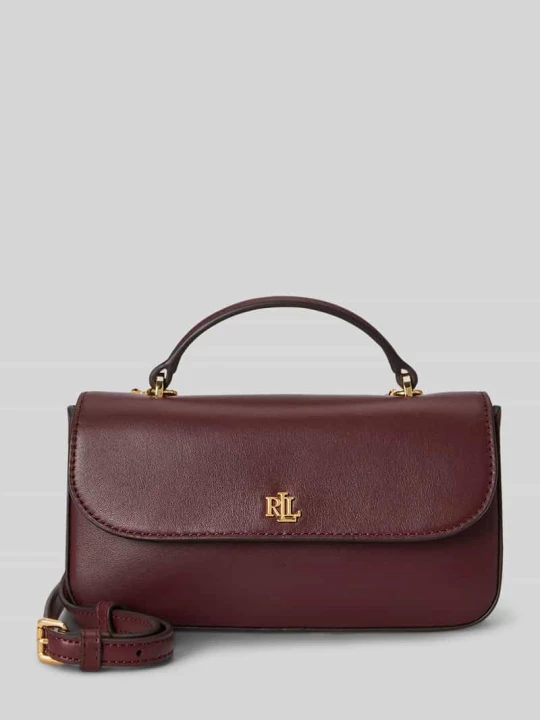 Zdjęcie produktu Torba na ramię z naturalnej skóry cielęcej model 'MRCY' Lauren Ralph Lauren Bordowy