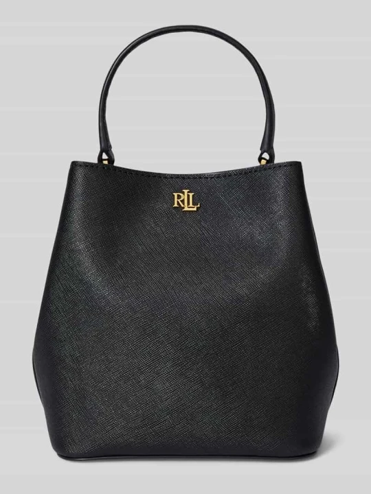 Zdjęcie produktu Torba na ramię z naturalnej skóry z odpinanym paskiem na ramię Lauren Ralph Lauren Czarny