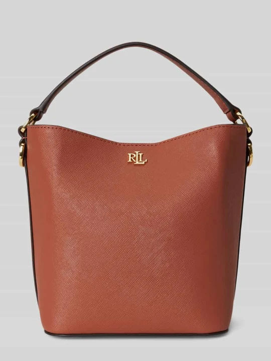 Zdjęcie produktu Torba na ramię z naturalnej skóry z odpinanym paskiem na ramię Lauren Ralph Lauren Terakotowy
