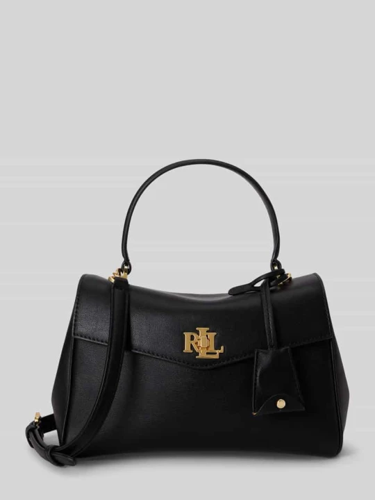 Zdjęcie produktu Torba na ramię z naturalnej skóry z odpinanym paskiem na ramię Lauren Ralph Lauren Czarny