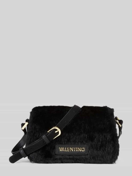 Zdjęcie produktu Torba na ramię z poliestru o wyglądzie sztucznego futra model 'ICELAND' VALENTINO BAGS Czarny