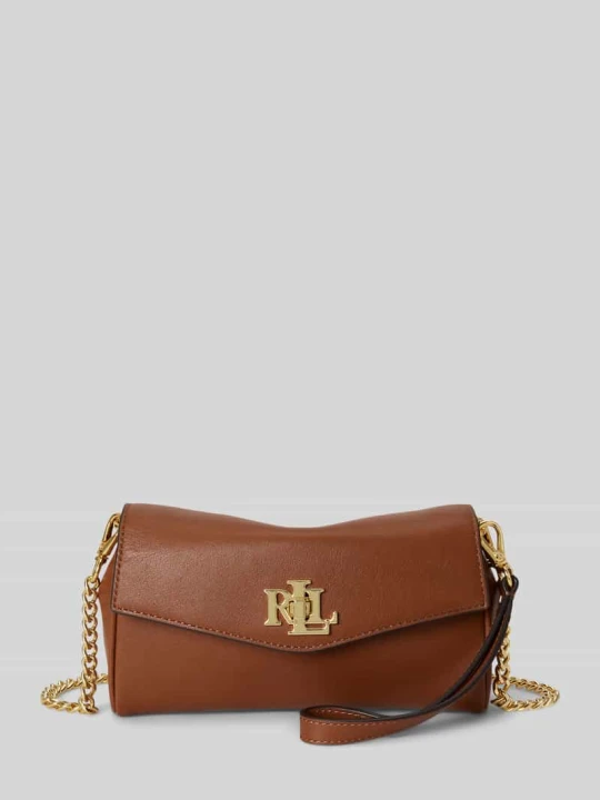 Zdjęcie produktu Torba na ramię z prawdziwej skóry z odpinanym łańcuszkiem do noszenia Lauren Ralph Lauren Koniakowy