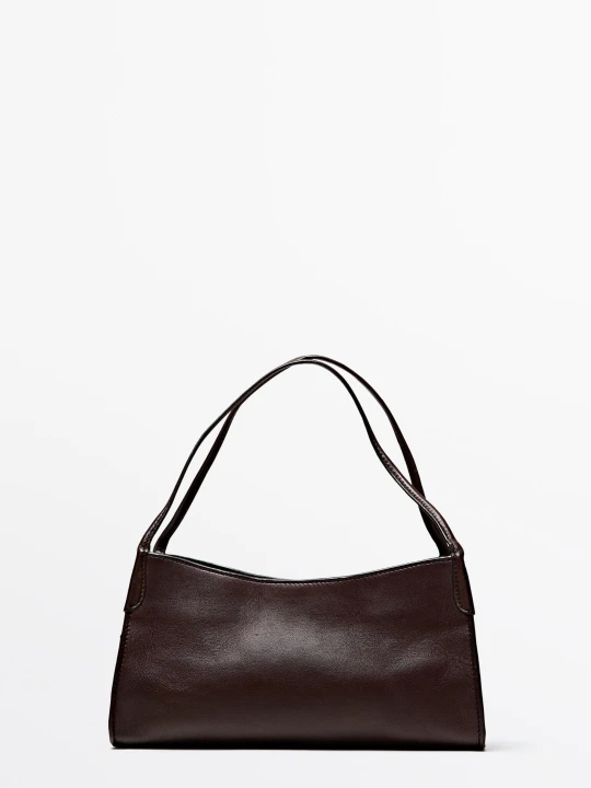 Zdjęcie produktu Torba Na Ramię Ze Skóry Nappa - Bordowy - Massimo Dutti - Female