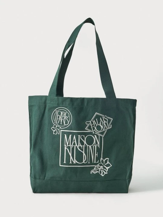 Zdjęcie produktu Torba na zakupy Maison Kitsuné zielony