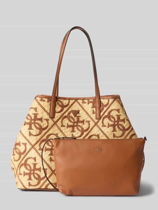 Zdjęcie produktu Torba shopper 2 w 1 z wzorem z logo model 'KIRSTEN LARGE' Guess Koniakowy
