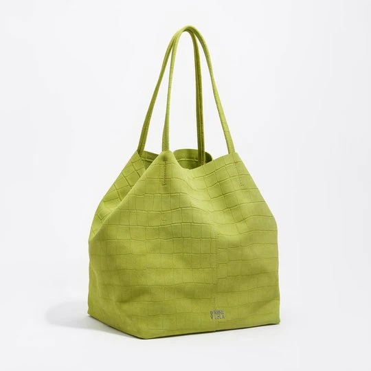 Zdjęcie produktu Torba shopper duża dwoina tłoczony wzór krokodyla limonka BIMBA Y LOLA LIME