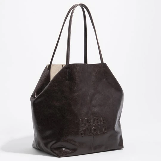 Zdjęcie produktu Torba shopper duża skóra ciemna czekolada BIMBA Y LOLA DARK CHOCOLATE