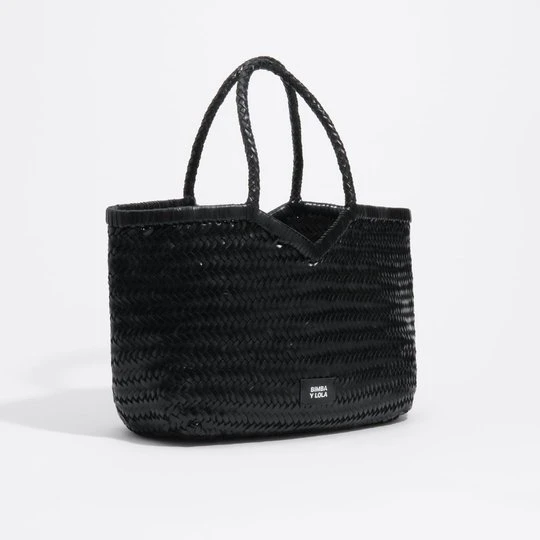 Zdjęcie produktu Torba shopper duża skóra pleciona czarna BIMBA Y LOLA