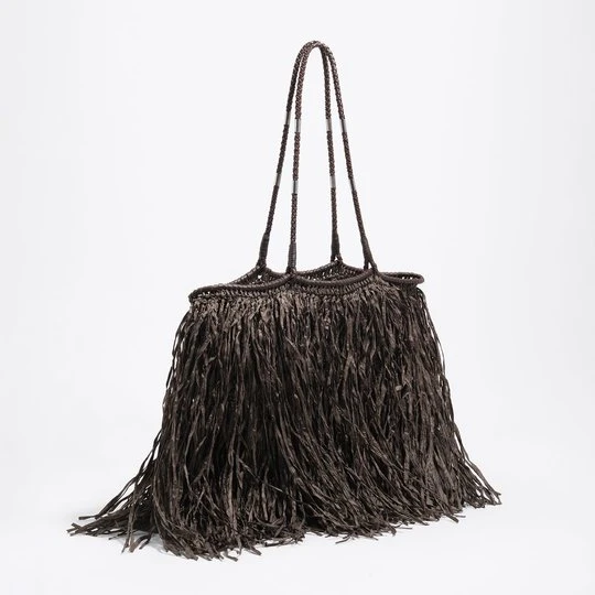 Zdjęcie produktu Torba shopper duża sztuczna rafia czekoladowa BIMBA Y LOLA CHOCOLATE